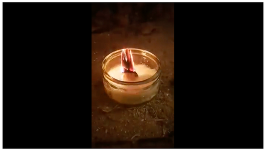 Emergency Candles - Birch Bark Wick and Fat Candle